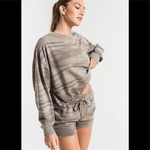 Z Supply Camo Pullover and Short Set